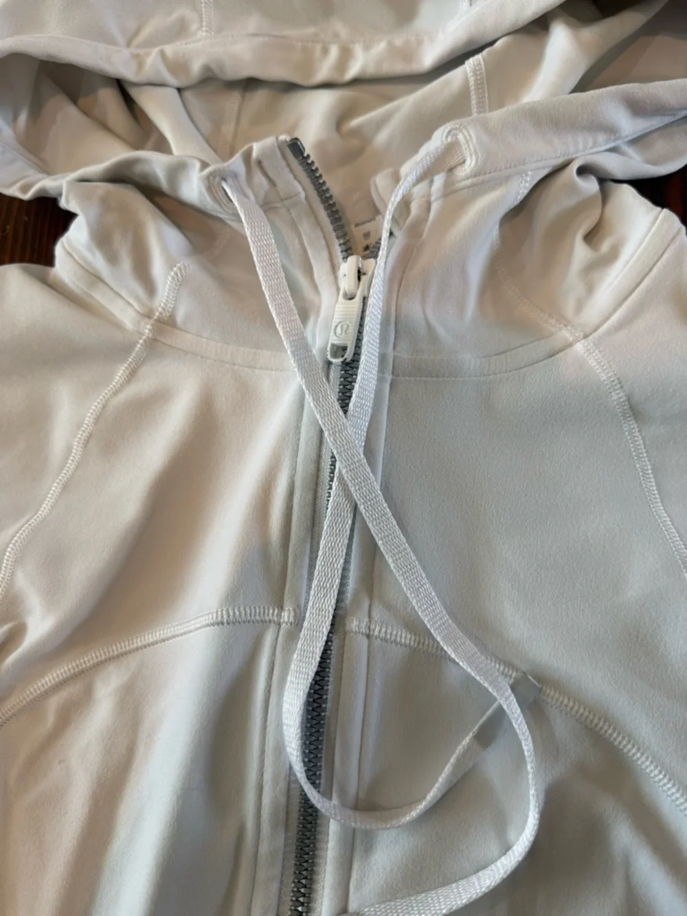 White lululemon Zip-Up Hooded Jacket - Picture 3 of 4